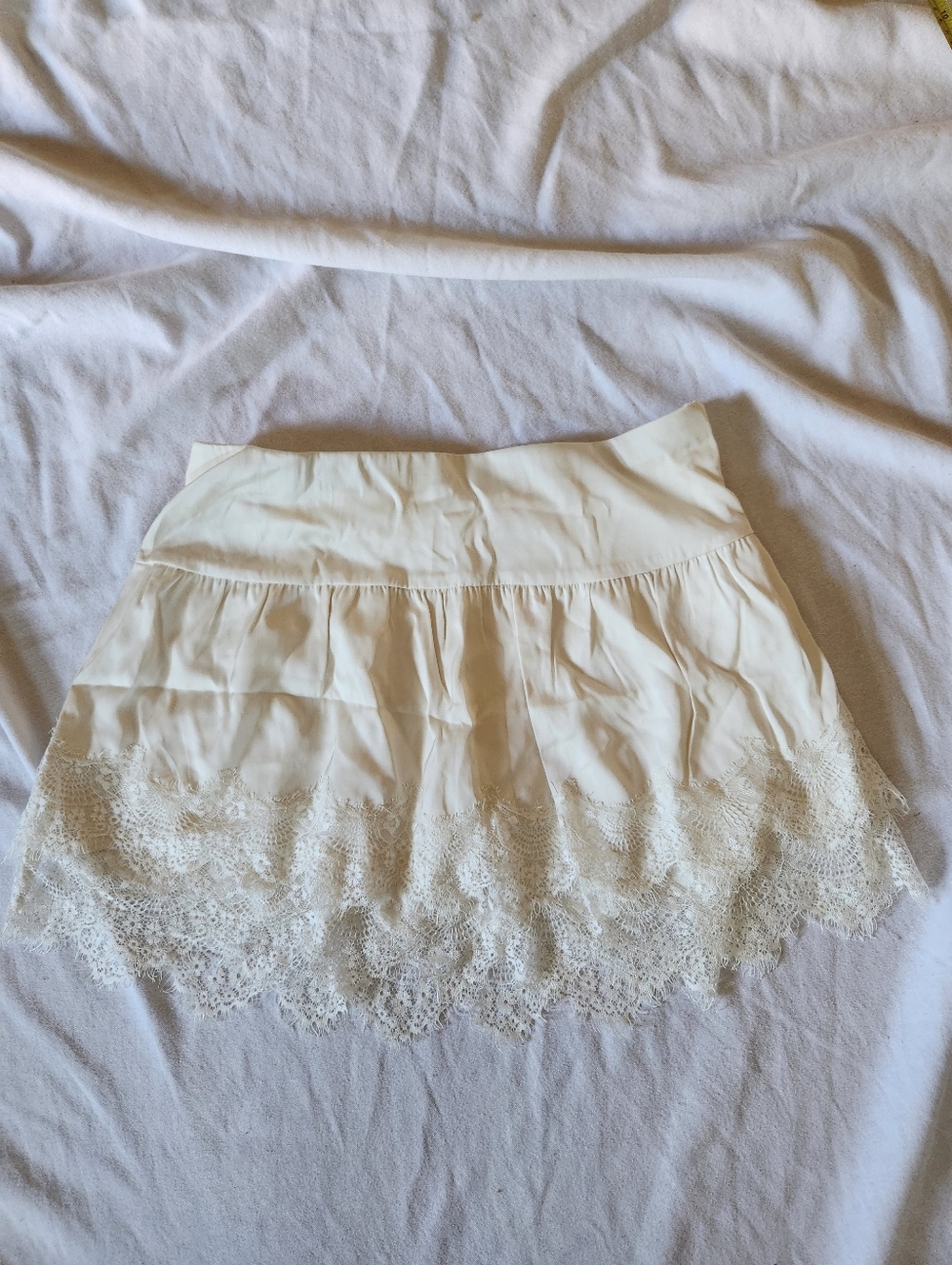 Abercrombie Fitch Lace Mini Skirt Cream NWT Feminine